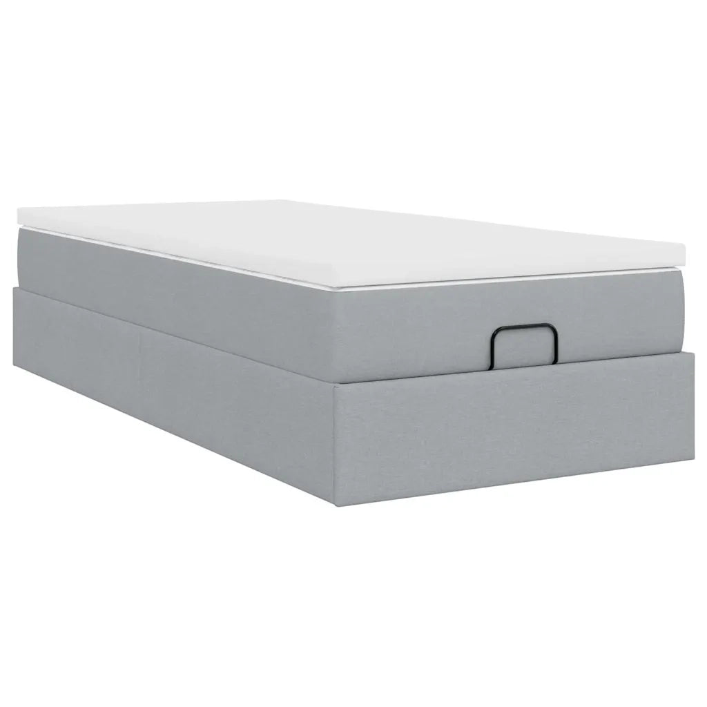Struttura Letto Pouf con Materasso-Giroletto 80x200 cm in Tessuto