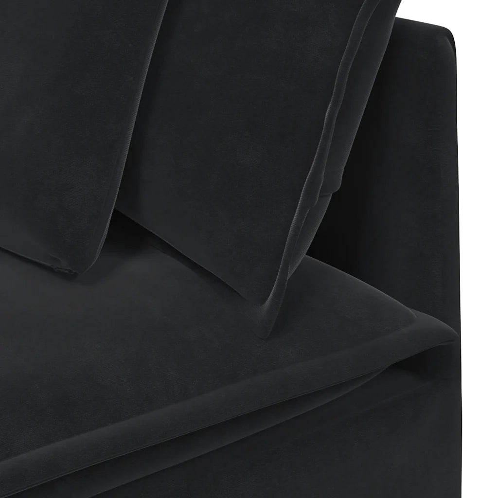 Modulo Angolare Divano Modulare con Cuscini Nero 100 cm 4104464