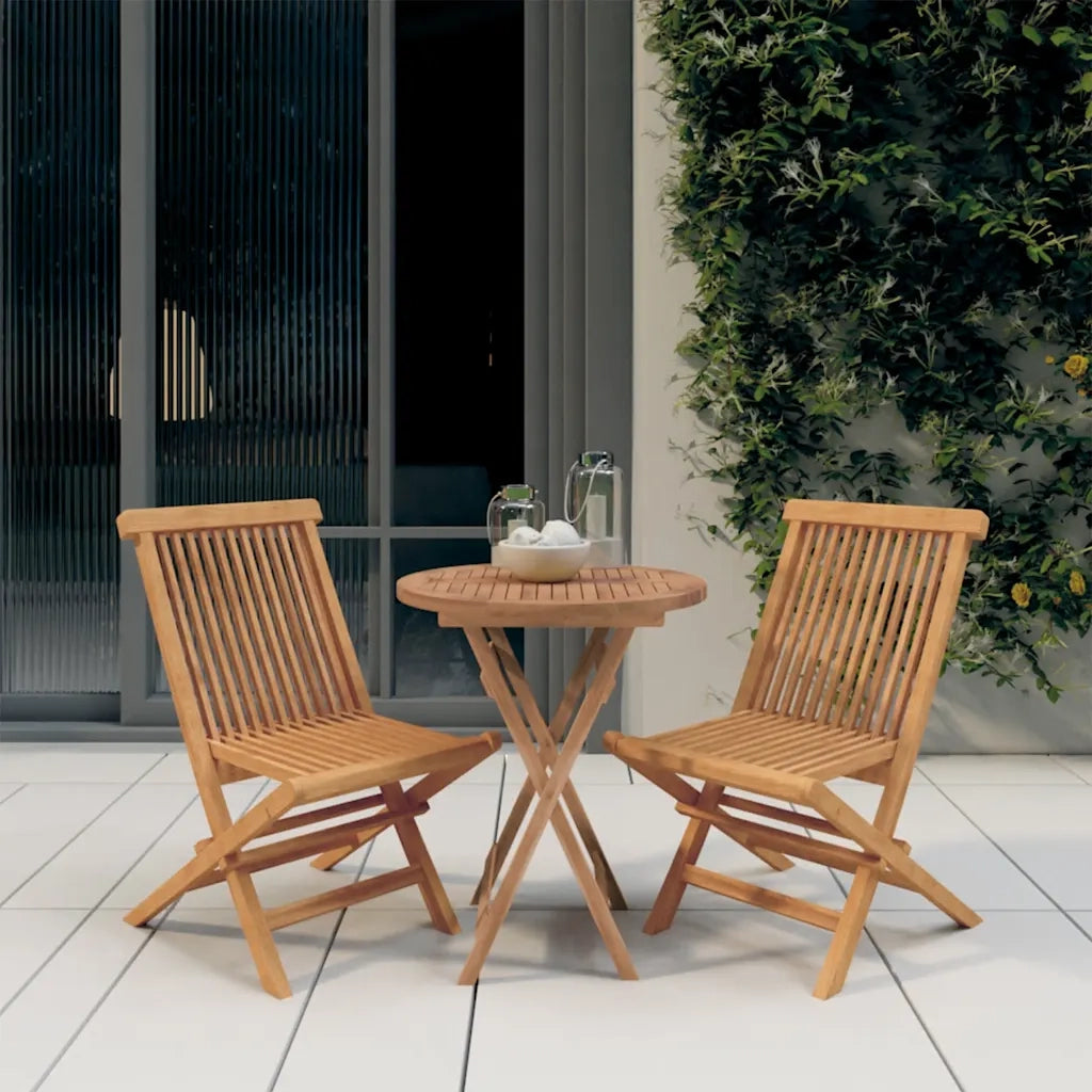 Set da Pranzo per Giardino 3 pz | Set Salotto da Giardino in Legno Massello di Teak