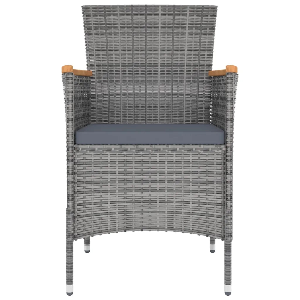Set da Pranzo per Giardino 7 pz con Cuscini Grigio
