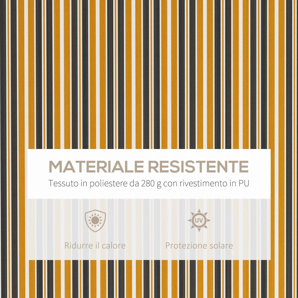 Tenda da Sole per Esterno Avvolgibile a Bracci 350x250 cm con Apertura a Manovella Giallo