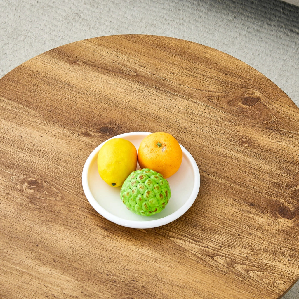 Tavolino rotondo effetto legno in MDF, Ø 50 cm, H 48 cm, portata fino a 120 kg