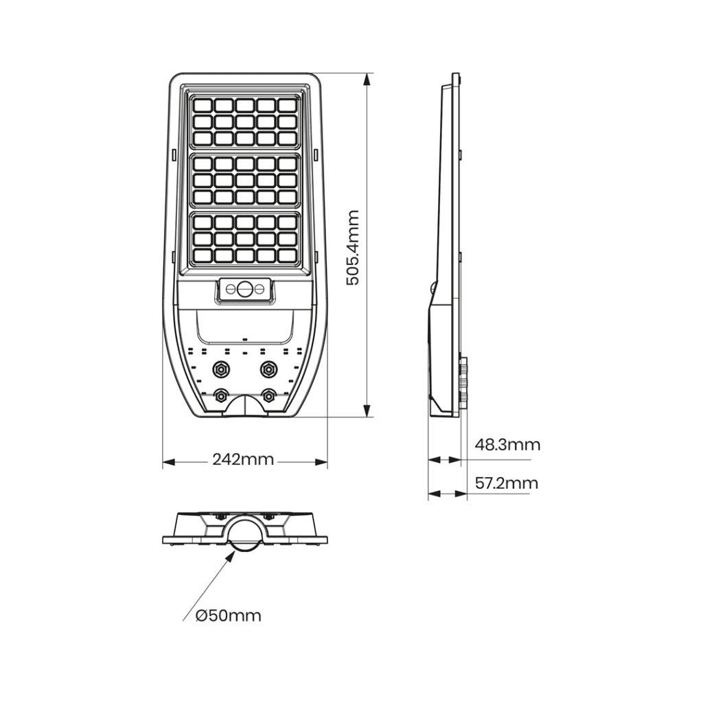 Lampione solare LED 100W 1200lm con sensore e telecomando