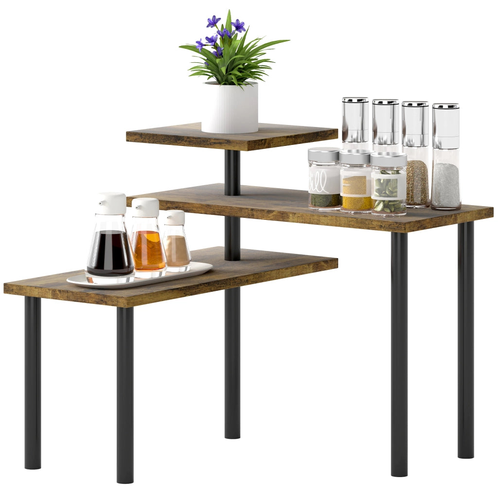 Etagere angolare rotante a 3 ripiani ¨C Minimal ¨C 40x18x36.5 cm, marrone