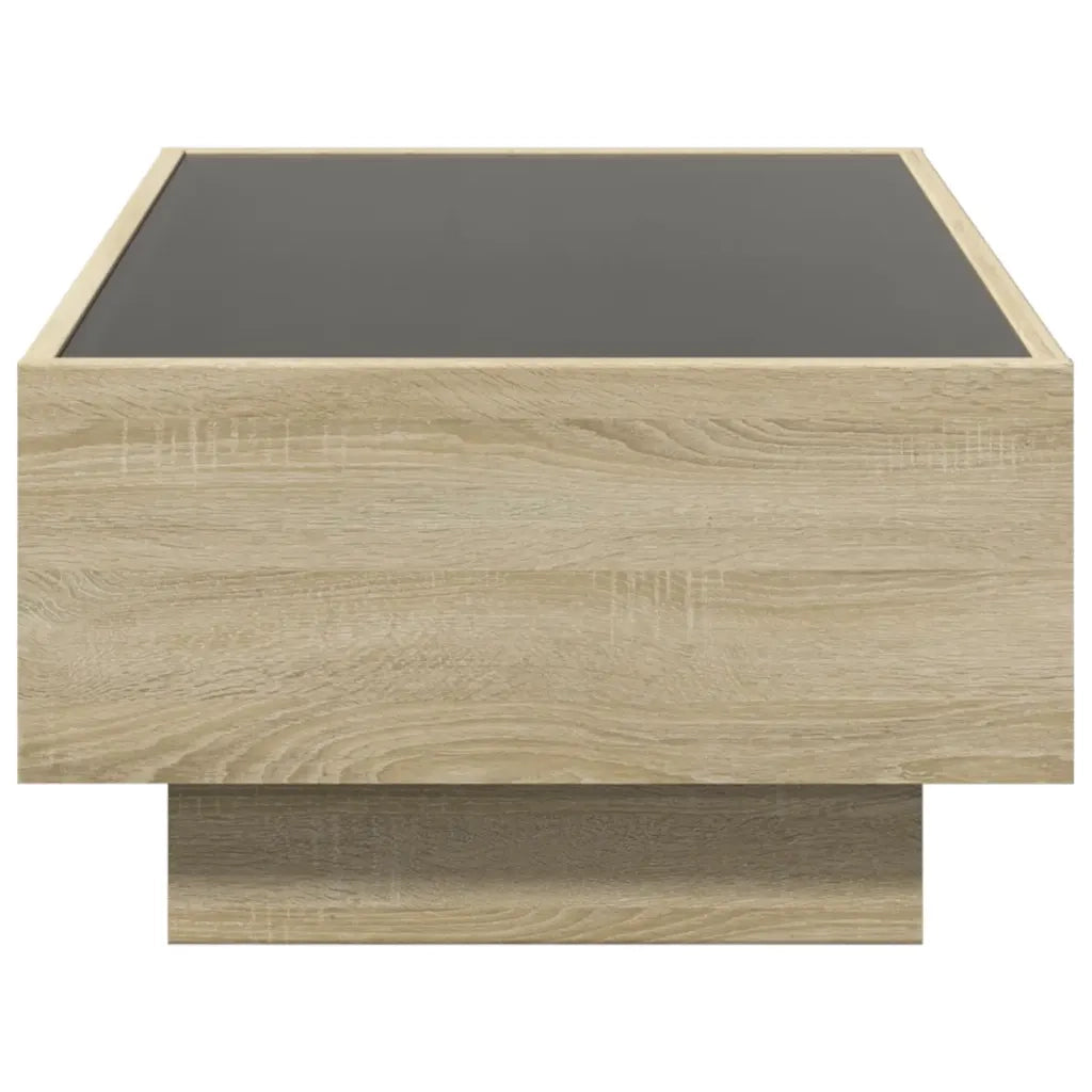 Tavolino Salotto con LED Rovere Sonoma 90x50x30 cm Multistrato 847520