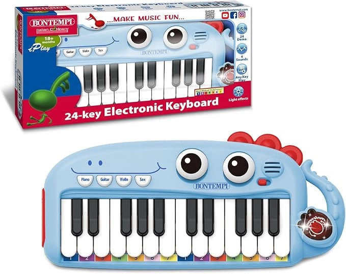 PlayKeys: Tastiera Giocattolo a 24 Tasti per Piccoli Musicisti, Blu, 300x140x40 mm,Bontempi