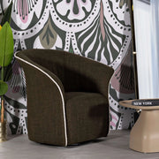 Poltroncina Toamas, Poltrona Base Girevole, 84x66x80h cm Verde