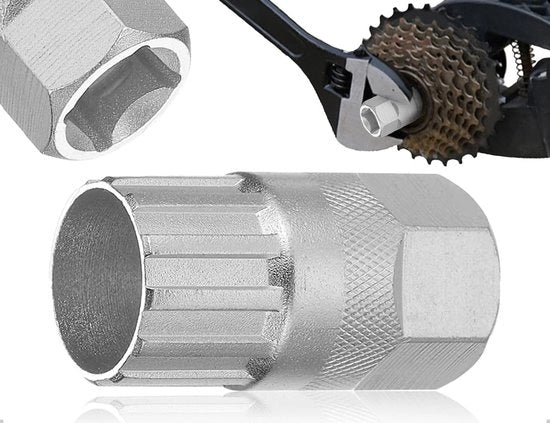 Strumento per rimuovere la cassetta - Tandwieltrekker - Cassettetrekker - Vrijloopverwijderaar - Reparatiegereedschap - Dimensioni compresse 21 x 45 mm