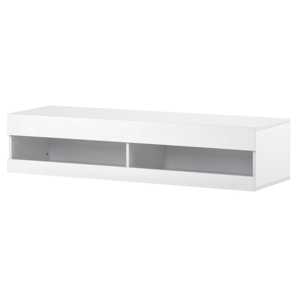 MOBILE TV sospeso con LED MDF bianco controllo via app e telecomando