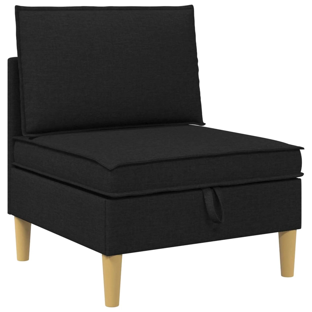 Set di mobili per il soggiorno con cuscino 5 pcs Nero Tessuto 3413686