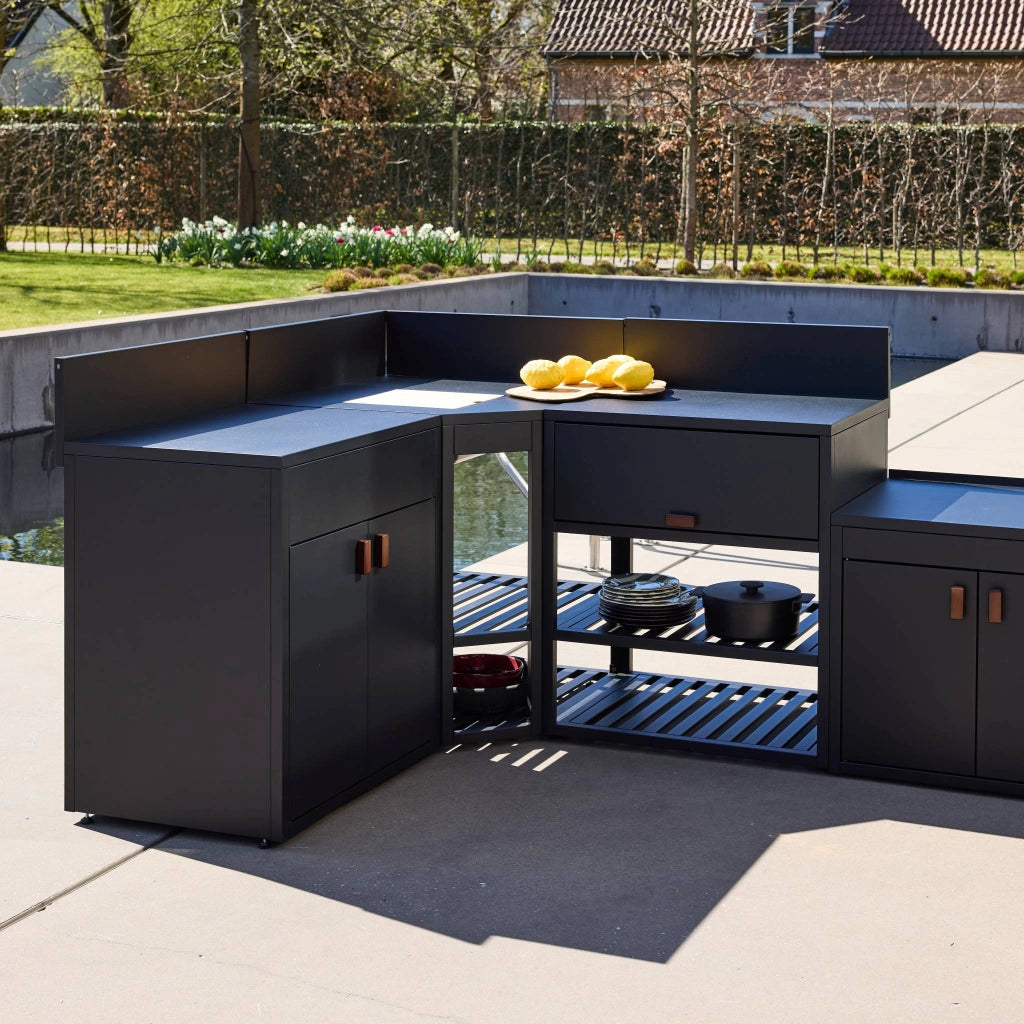 Modulo cucina da esterno in acciaio inossidabile, 6 moduli, nero