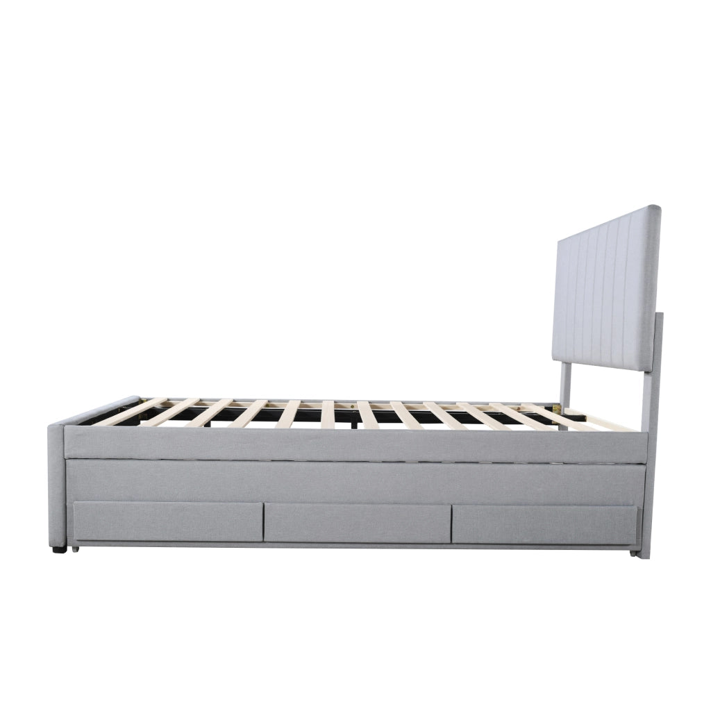 letto imbottito lino grigio 90 x 200 cm