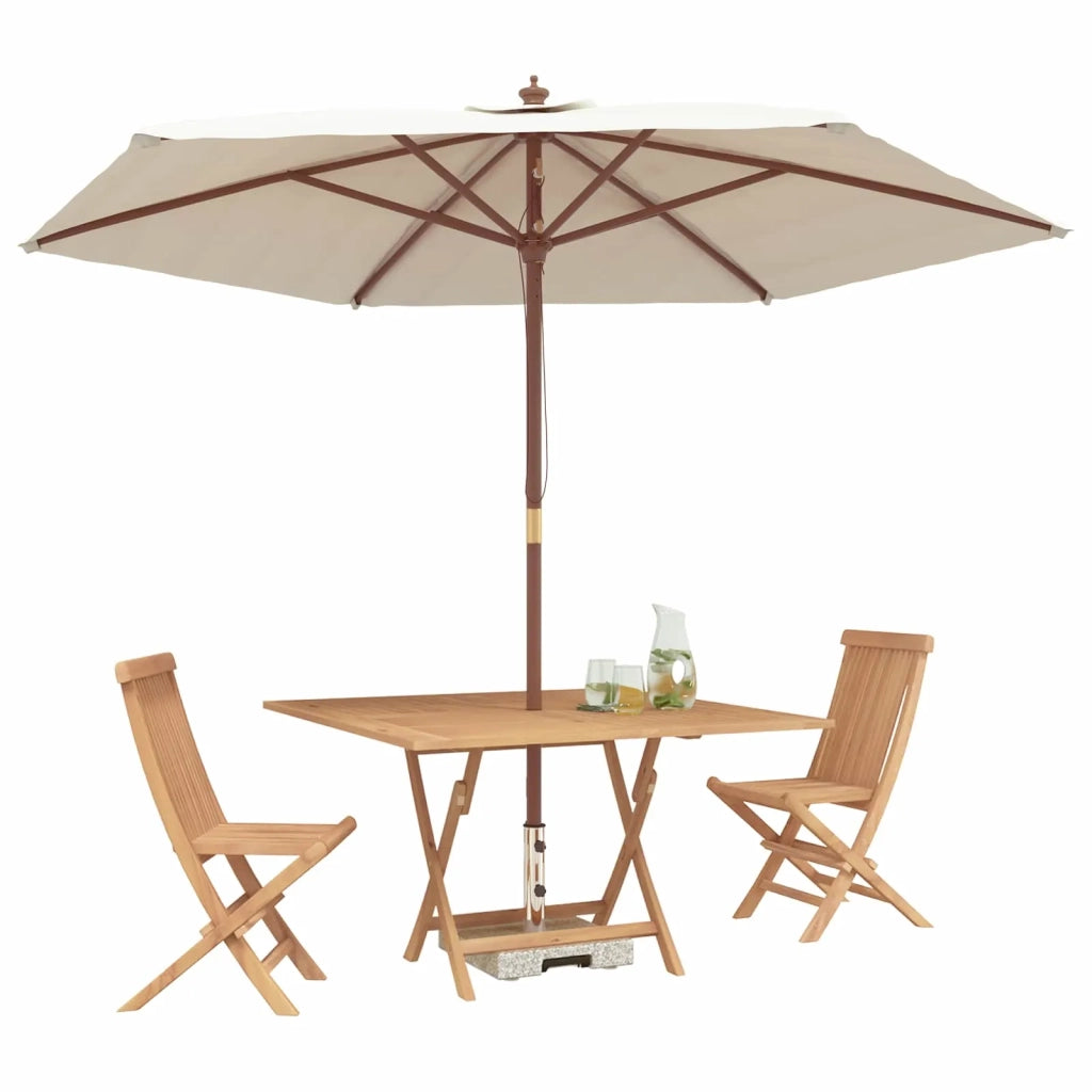 Set Bistro da Giardino 3 pcs Marrone Legno Teak Massello 3437358