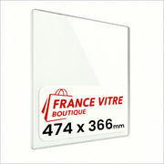 474 x 366 x 4 mm - Vetro per stufa a legna - vetro camino di ricambio - vetro per caminetto resistente al fuoco - France Vitre