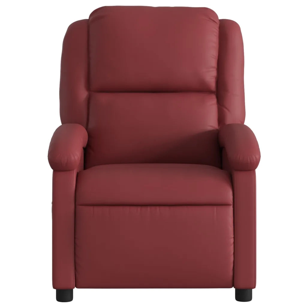 Poltrona | Sedia Relax Reclinabile Elettrica Rosso Vino in Similpelle