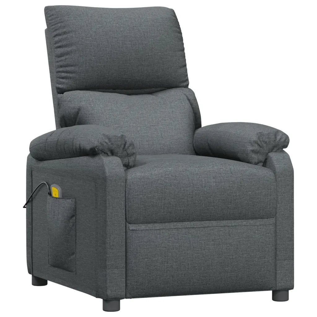 Poltrona Massaggiante | Sedia Relax Grigio Scuro in Tessuto