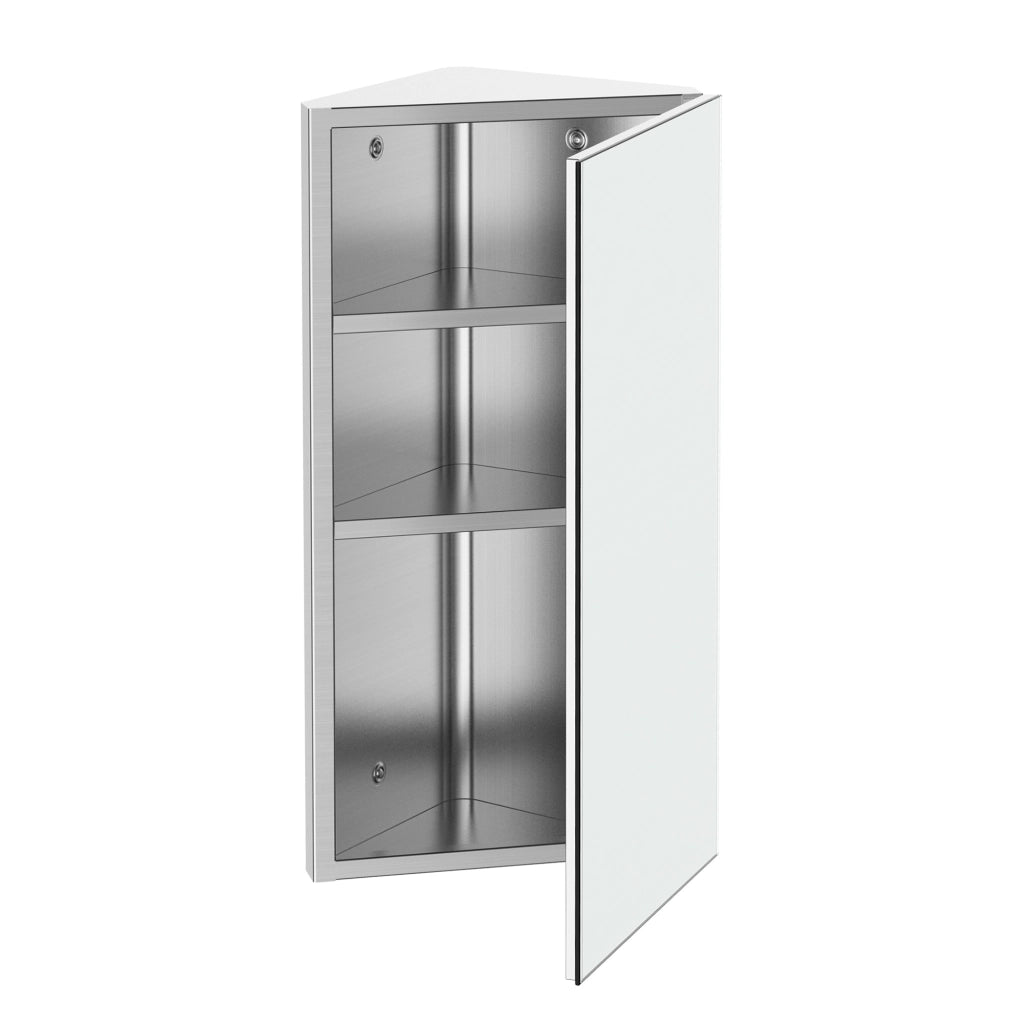 Armadietto Angolare Bagno con Specchio e Ripiani ¨C Zephmum ¨C Bianco 60x30x18.4cm