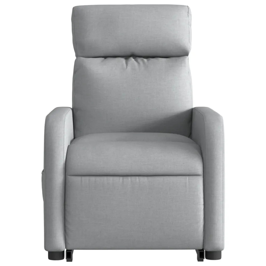 Poltrona | Sedia Relax Reclinante Alzapersona Elettrica Grigio Chiaro Tessuto