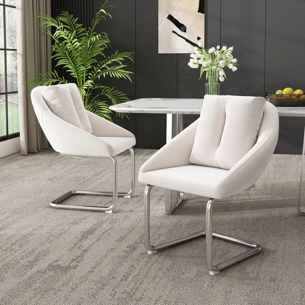 SEDIE in velluto Beige Set da 4 pezzi