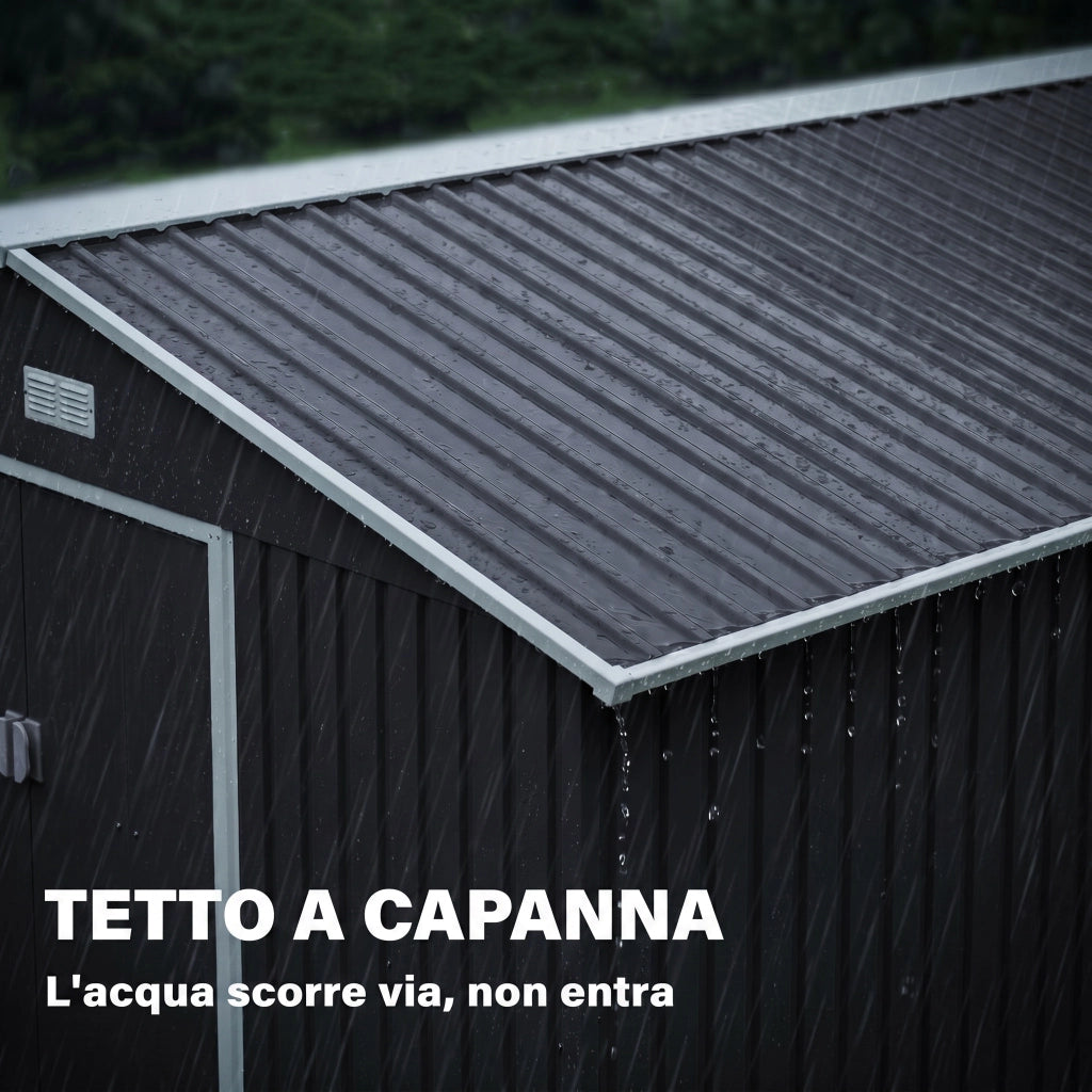 Capanno da Giardino ¨C Zephmum ¨C Grigio Acciaio Zincato 12.4m2