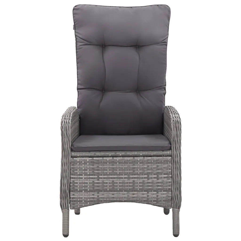 Set da Bistrot 3 pz in Polyrattan e Legno Acacia Grigio 3058535