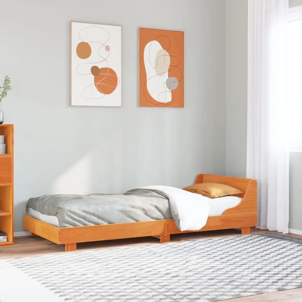 Letto senza Materasso-Struttura Letto Marrone Cera 75x190 cm in Legno di Pino 678523