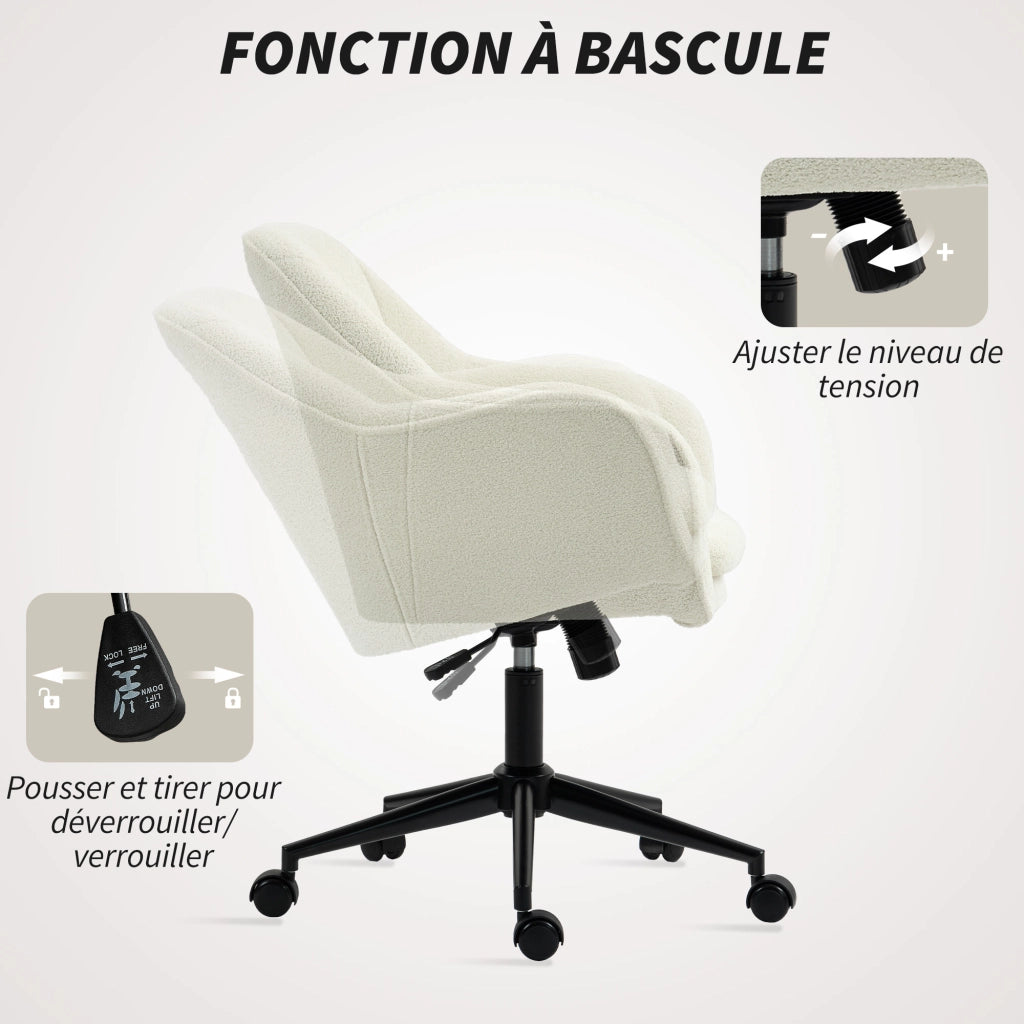 Sedia da ufficio ergonomica ¨C Minimal ¨C regolabile in altezza, girevole, beige