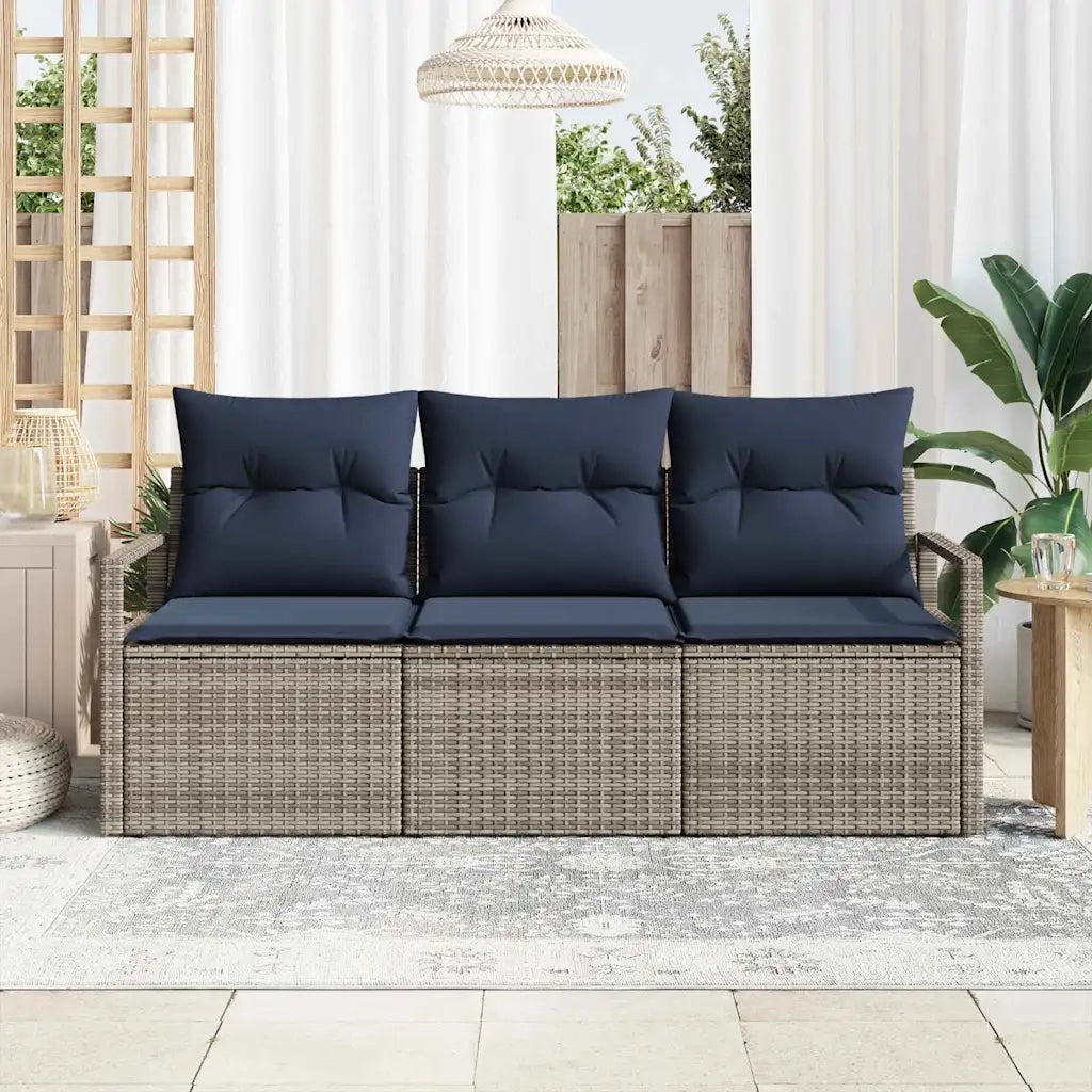 Set di divani 3 pcs Grigio polyrattan 3346245