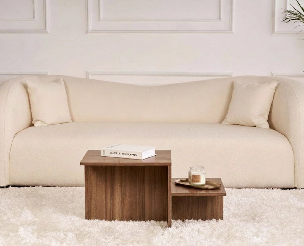 Lomagna, Tavolino da Salotto Forma Rettangolare, 80x40x40h cm Marrone Noce
