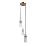 Lampada sospesa TARASO oro vetro 3 luci E14 Italux