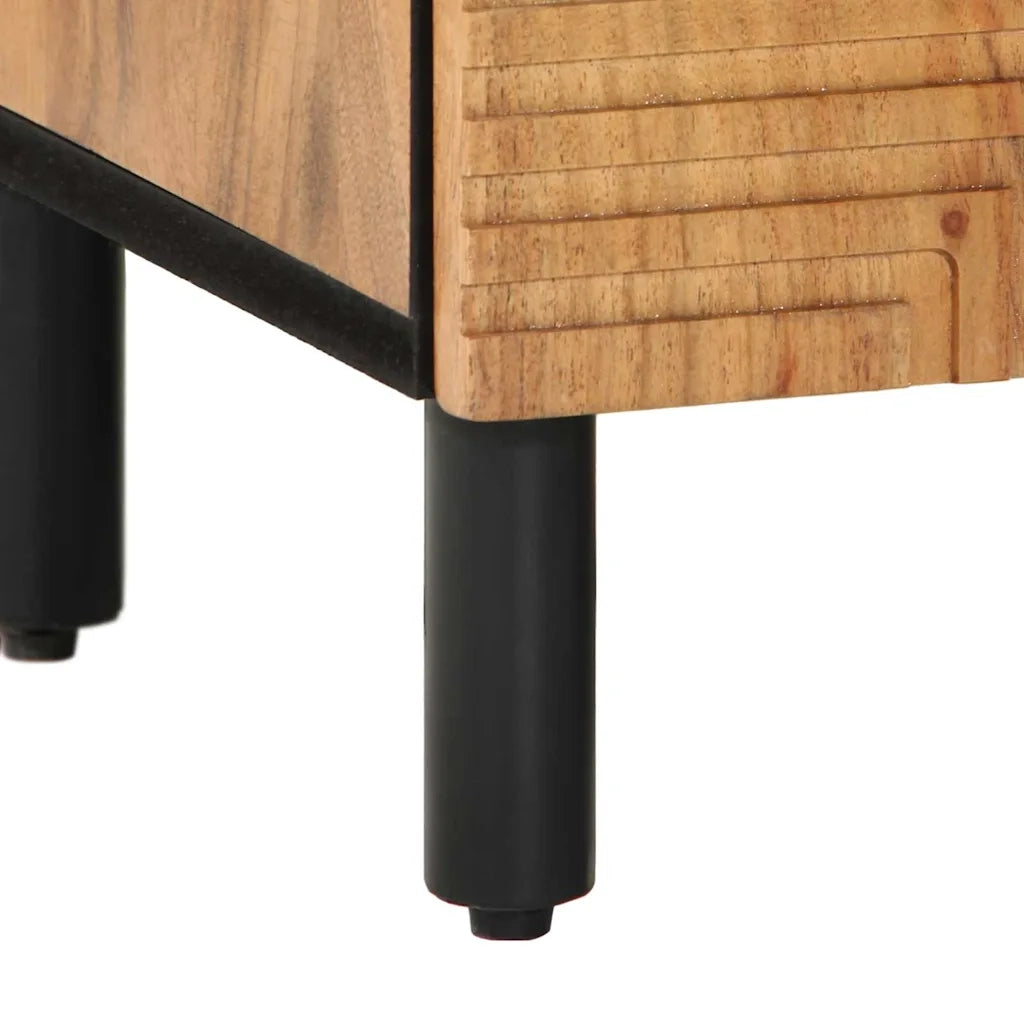 Armadio per Lavabo da Bagno con porta Legno di Acacia Massello 4017775