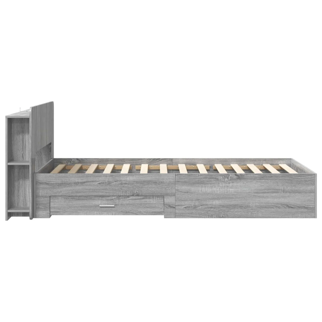 Telaio del letto con storage Sonoma grigio 75 x 190 cm 3433698