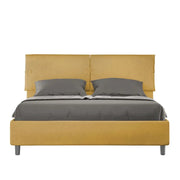 Letto matrimoniale con rete imbottito 160x190 microfibra ocra Sleeper