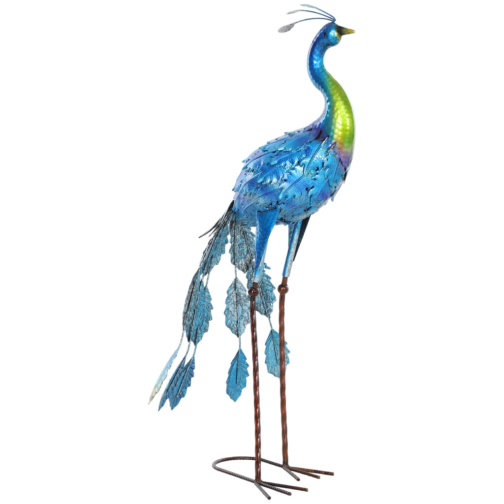 Statua Pavone Giardino ¨C Minimal ¨C Metallo Multicolore 40x43x83cm