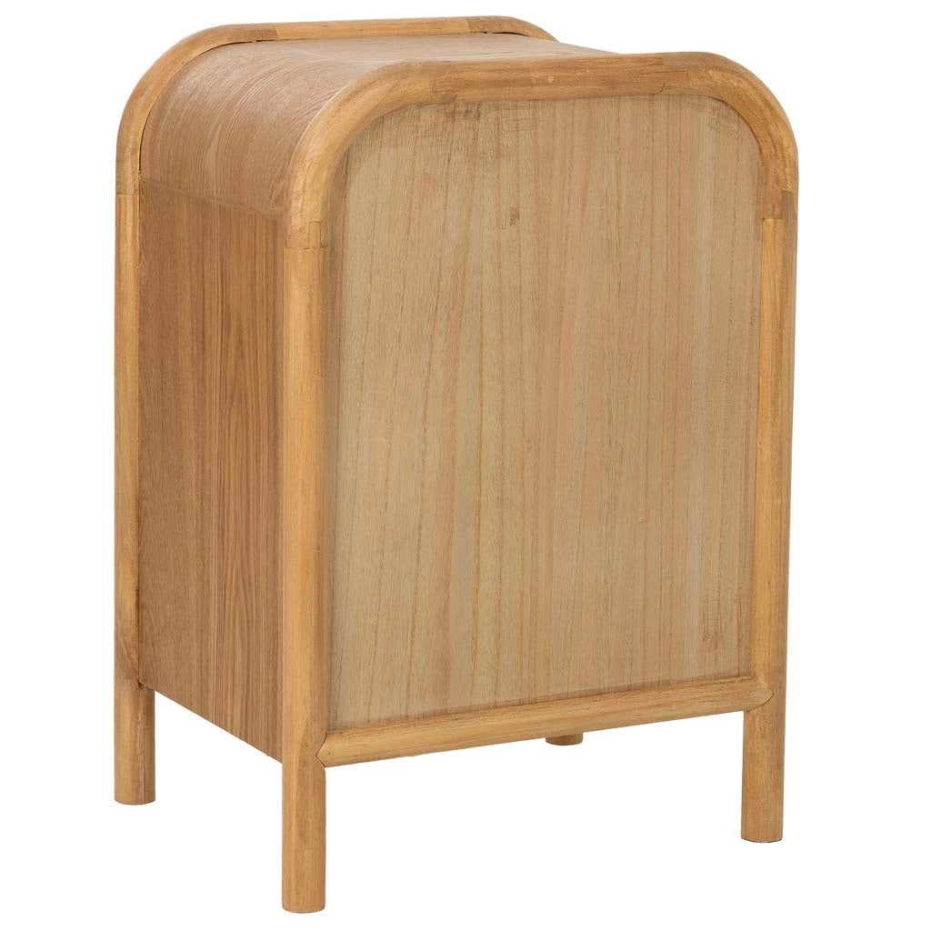 Comodino in legno e rattan marrone 45x35x66h cm