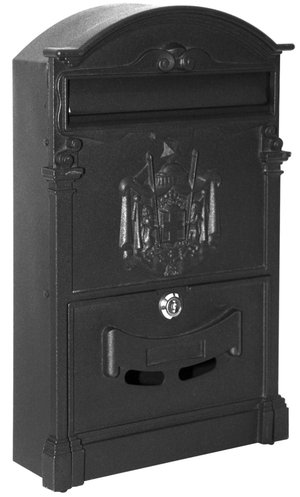 CASSETTA POSTALE VILLA ITALIA IN ALLUMINIO COLOR ANTRACITE L26xP9xH42 cm