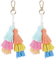 Due Pom Pom Chiavi a Sfera per Portachiavi - Accessori Bohemien Colorati