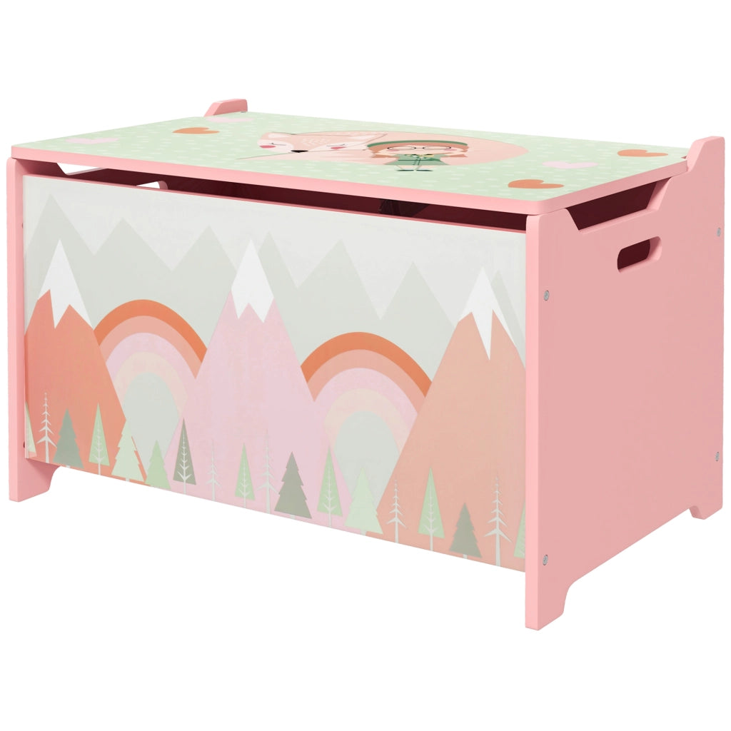 Cassettiera Portagiochi per Bambini ¨C Zephmum ¨C Rosa, MDF, 60x37x39cm