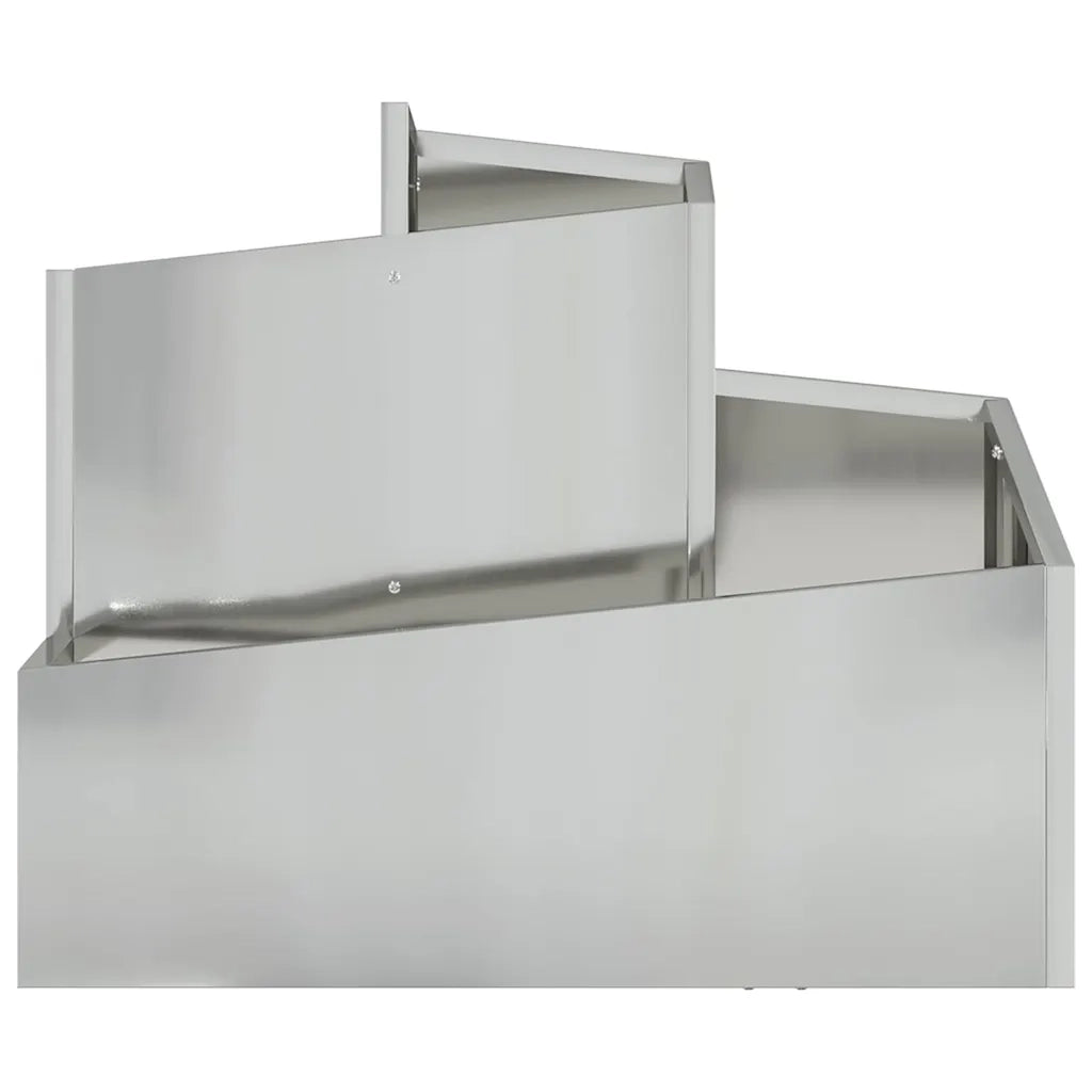 Fioriere | Cassetta per fiori | Vaso da giardino Argento 60 x 60 x 50 cm Acciaio zincato