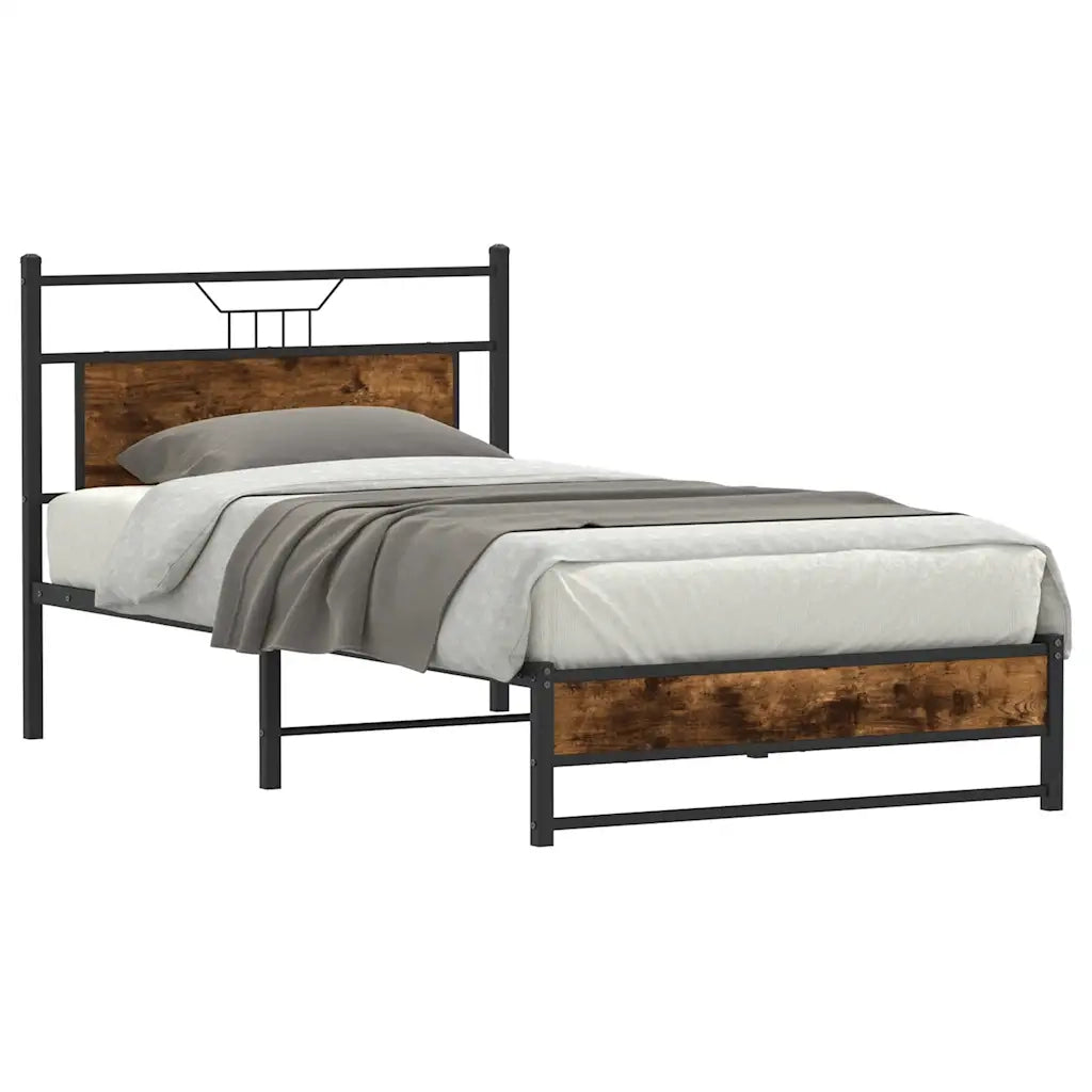 Giroletto senza Materasso-Struttura Letto Rovere Fumo 100x200 cm in Truciolato 440474