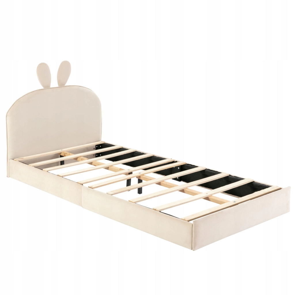 Letto imbottito 90x200 grigio - Xylo - Vellutato