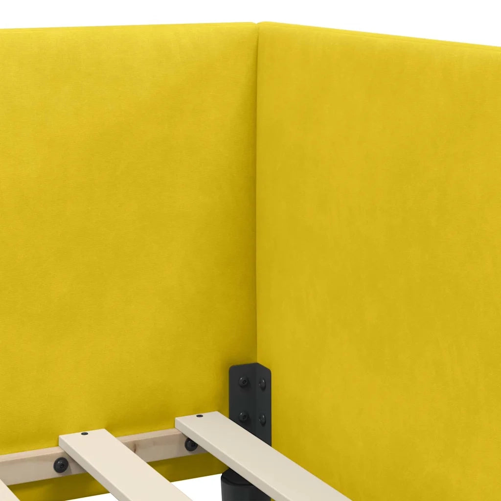 Struttura Letto Angolare con Materasso 2 pcs Giallo Velluto 3394210