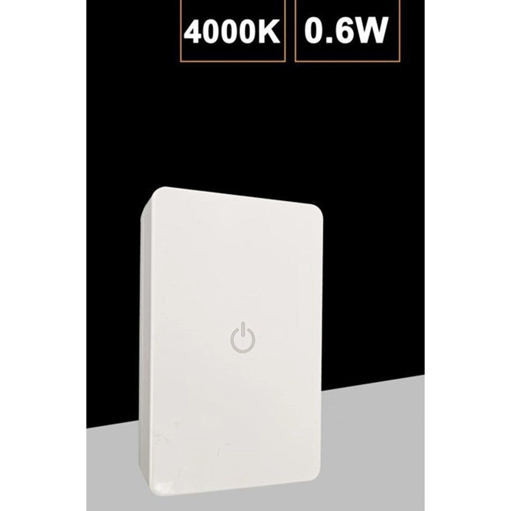 Trade Shop - Luce Notturna A 4 Led Con Doppia Emissione Luce Con Interruttore Touch 0.6w Xgcmd-002 - -bianco Naturale      -
