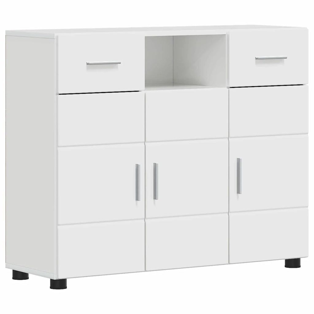 Armadio in Legno con cassetto Bianco Lucido 88,5 x 30,5 x 73 cm 880285