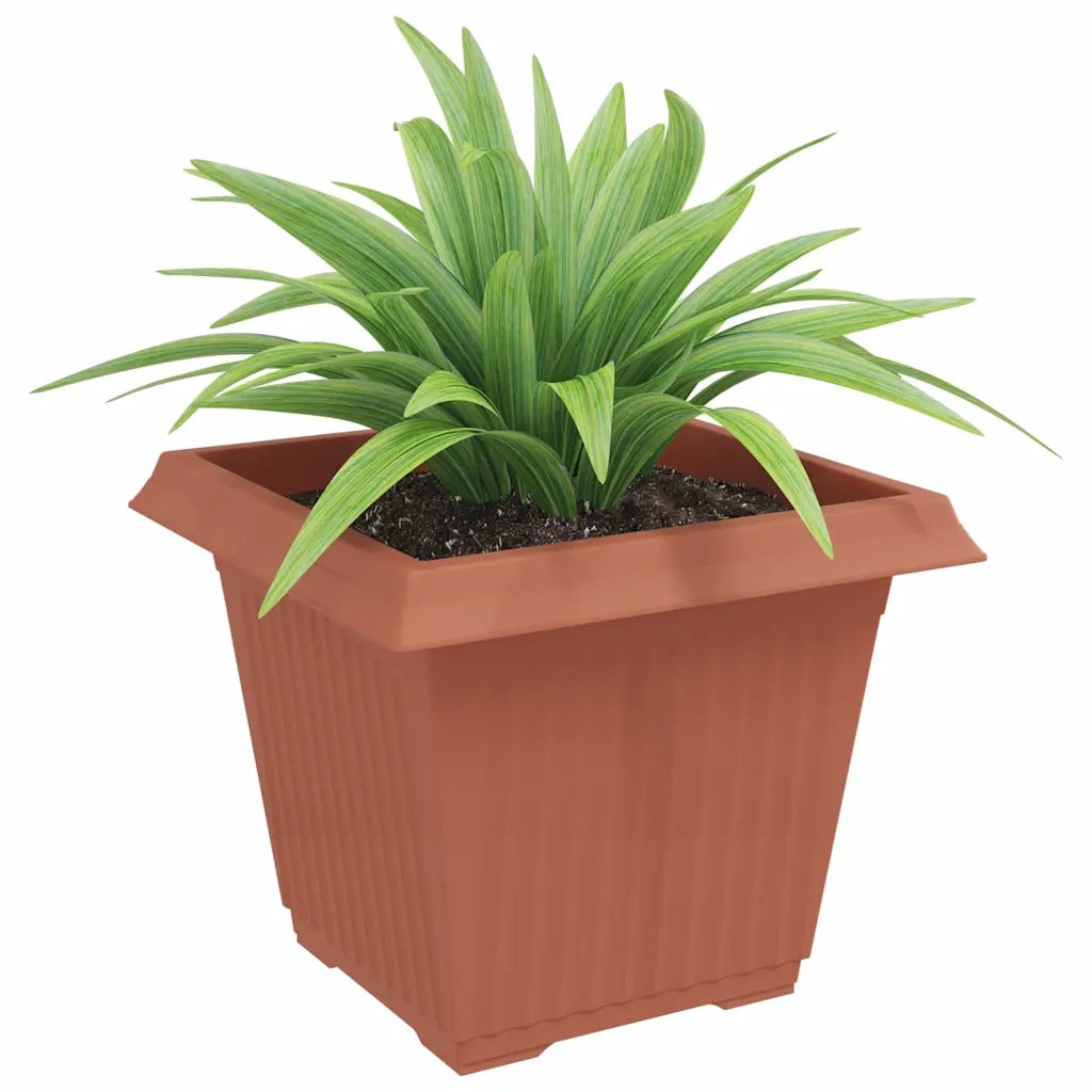 Fioriere | Cassetta per fiori | Vaso quadrato per fiori 24 pz Rosso Mattone 43 x 43 x 33,5 cm