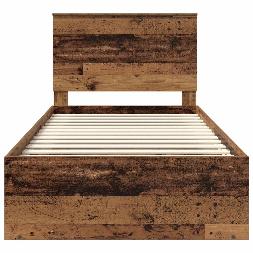 Letto singolo | Letto per adulti | Struttura del letto Legno vecchio 100 x 200 cm Pino massello