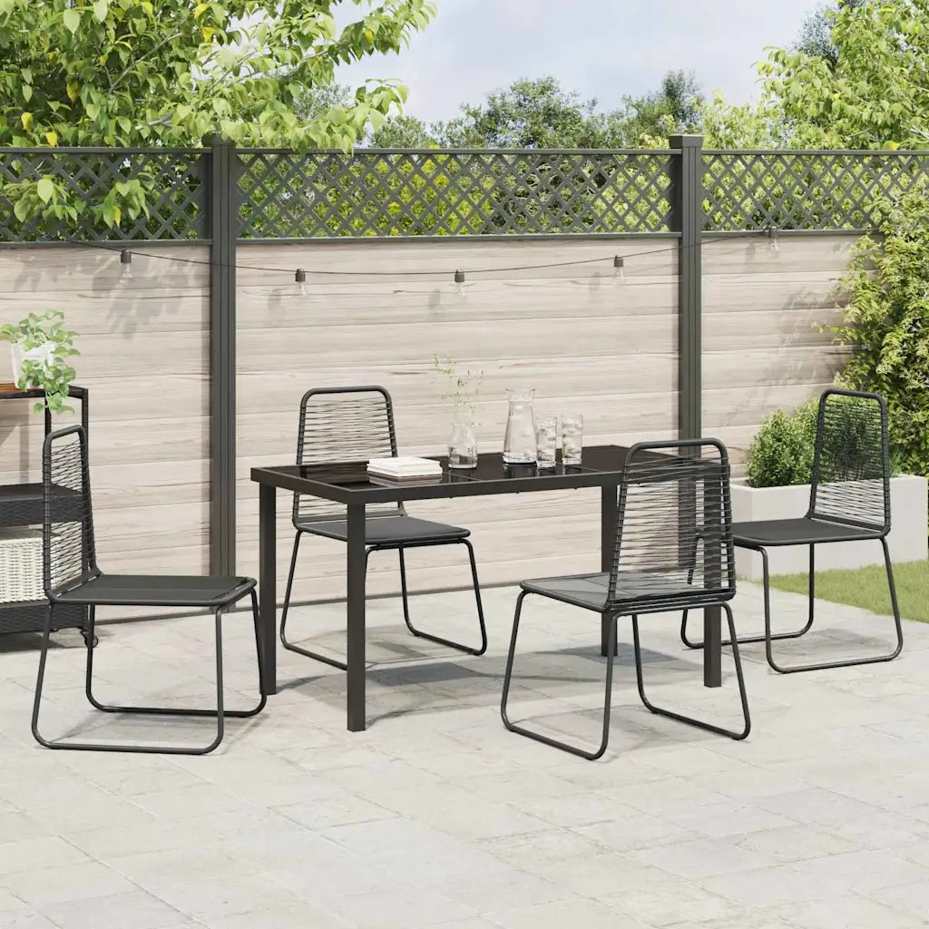 Set da Pranzo per Giardino 5 pcs Nero 3379389