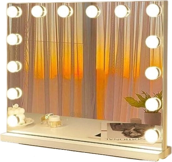 Tavolo per il trucco con specchio e illuminazione