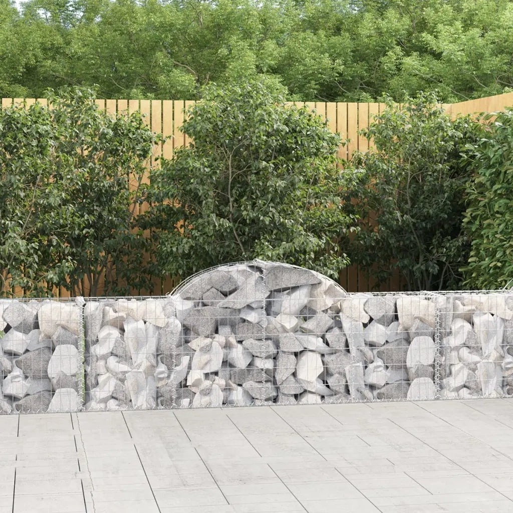 Cesti Gabbioni ad Arco 7 pz 200x30x60/80 cm Ferro Zincato 3146073