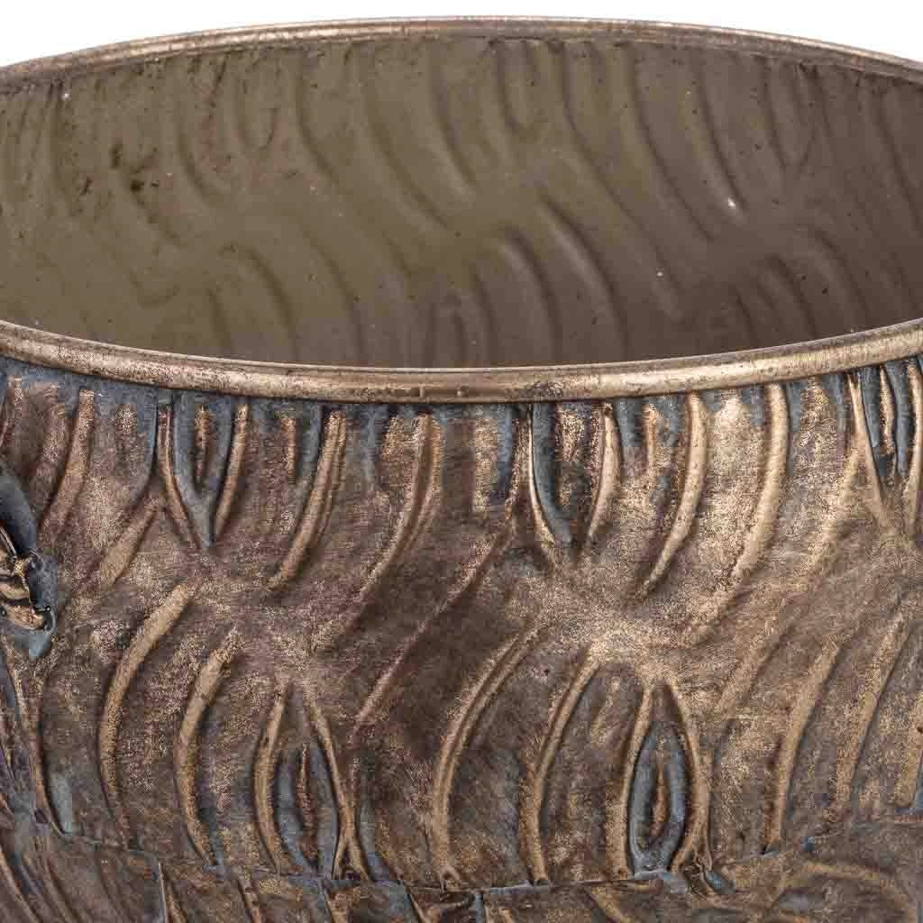 Vaso in metallo nero e oro 38x34x27h cm
